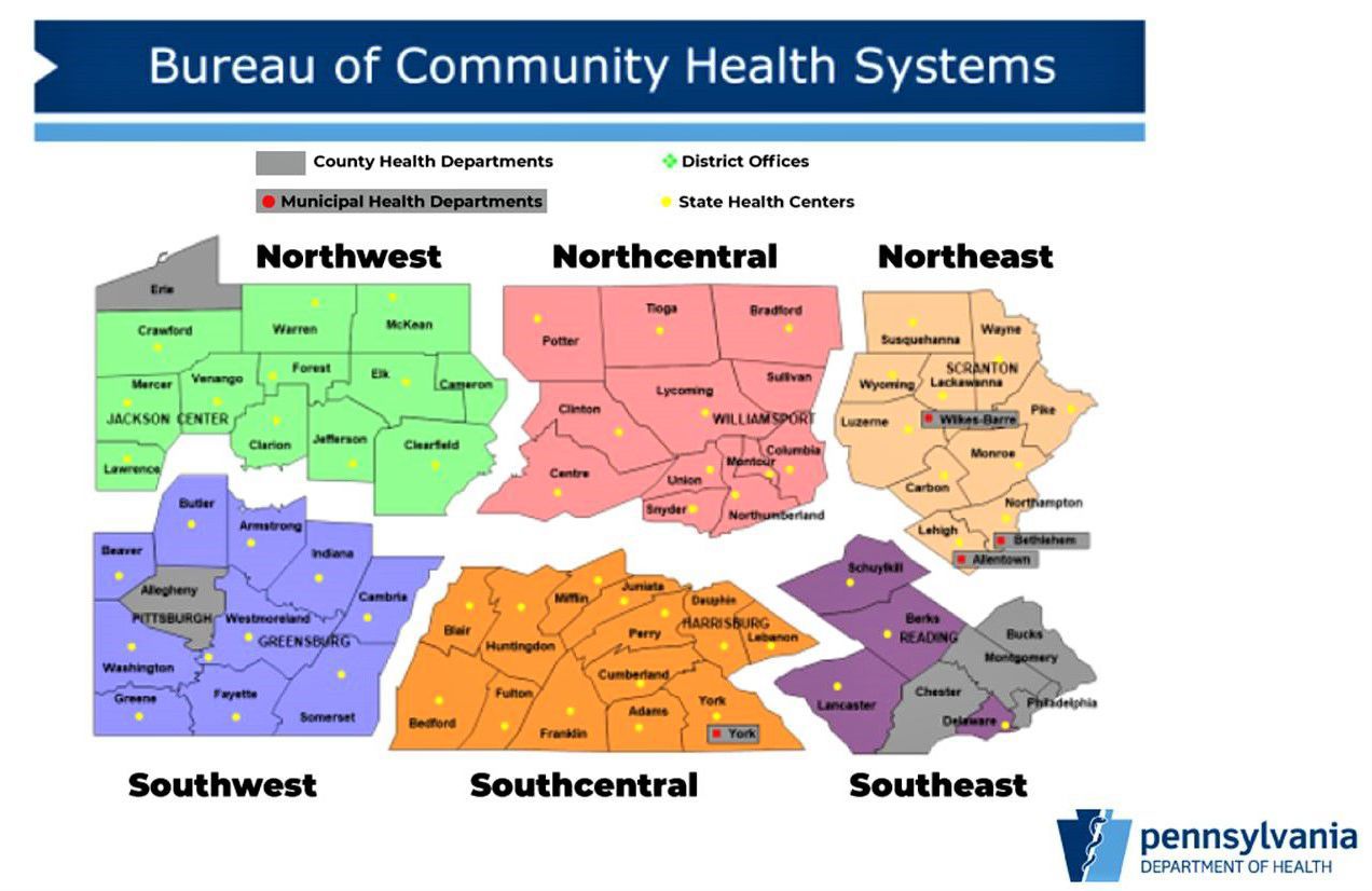 Pa. regions map